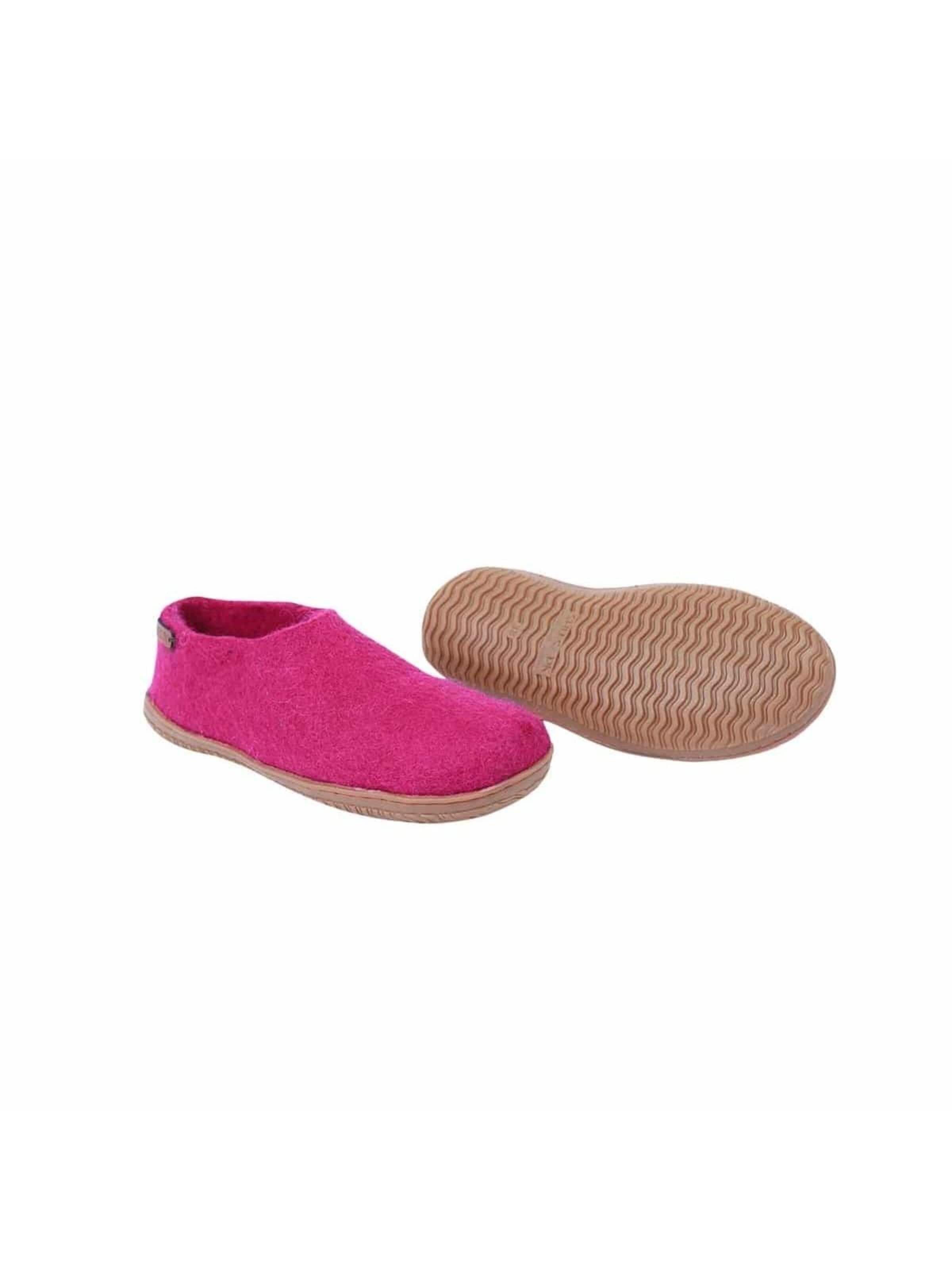 SHUS walk with nature Huisschoenen 'Uld hjemmesko (100% ren uld)  m/Gummisål - Dansk Design fra SHUS' in Roze