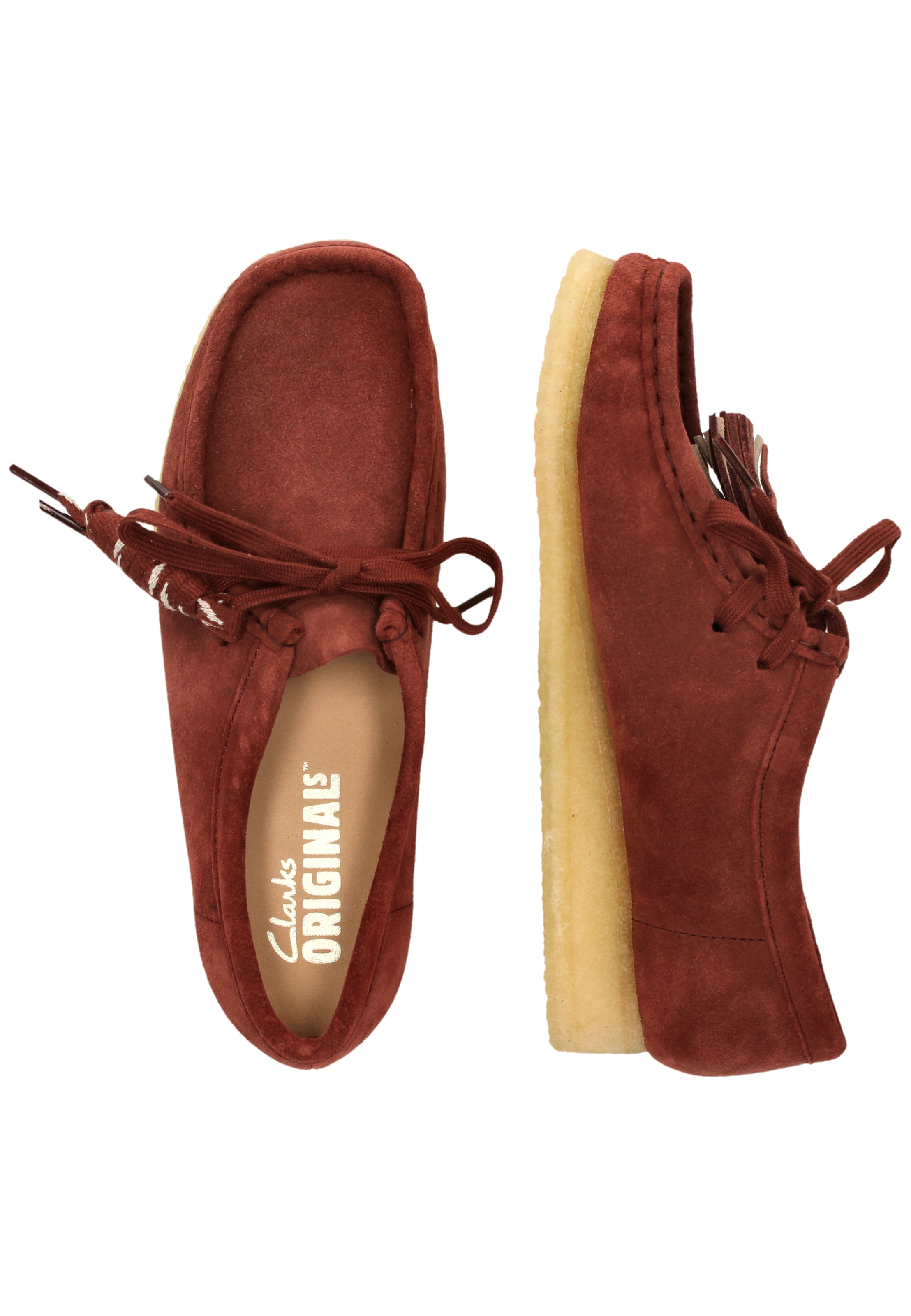 CLARKS Veterschoen 'Wallabee' in Rood