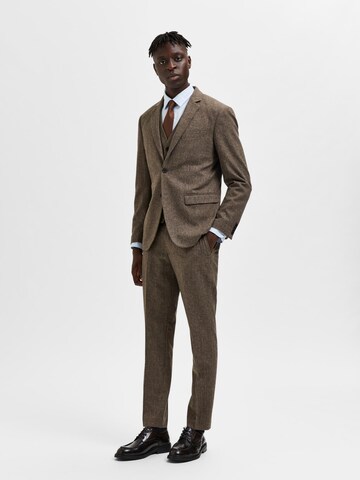 SELECTED HOMME Slim fit Blazer 'Adrian' in Brown