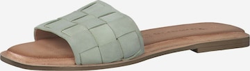 TAMARIS Mules in Green: front