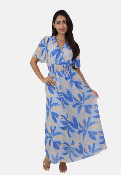 Elara Kleid in 40-42 in chamois / royalblau / hellblau, Produktansicht