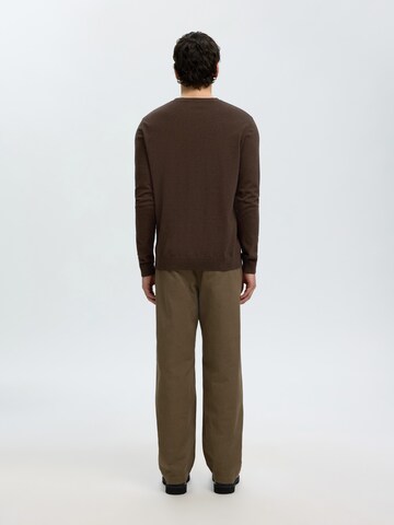 SELECTED Regular Fit Pullover 'SLHBERG' in Braun