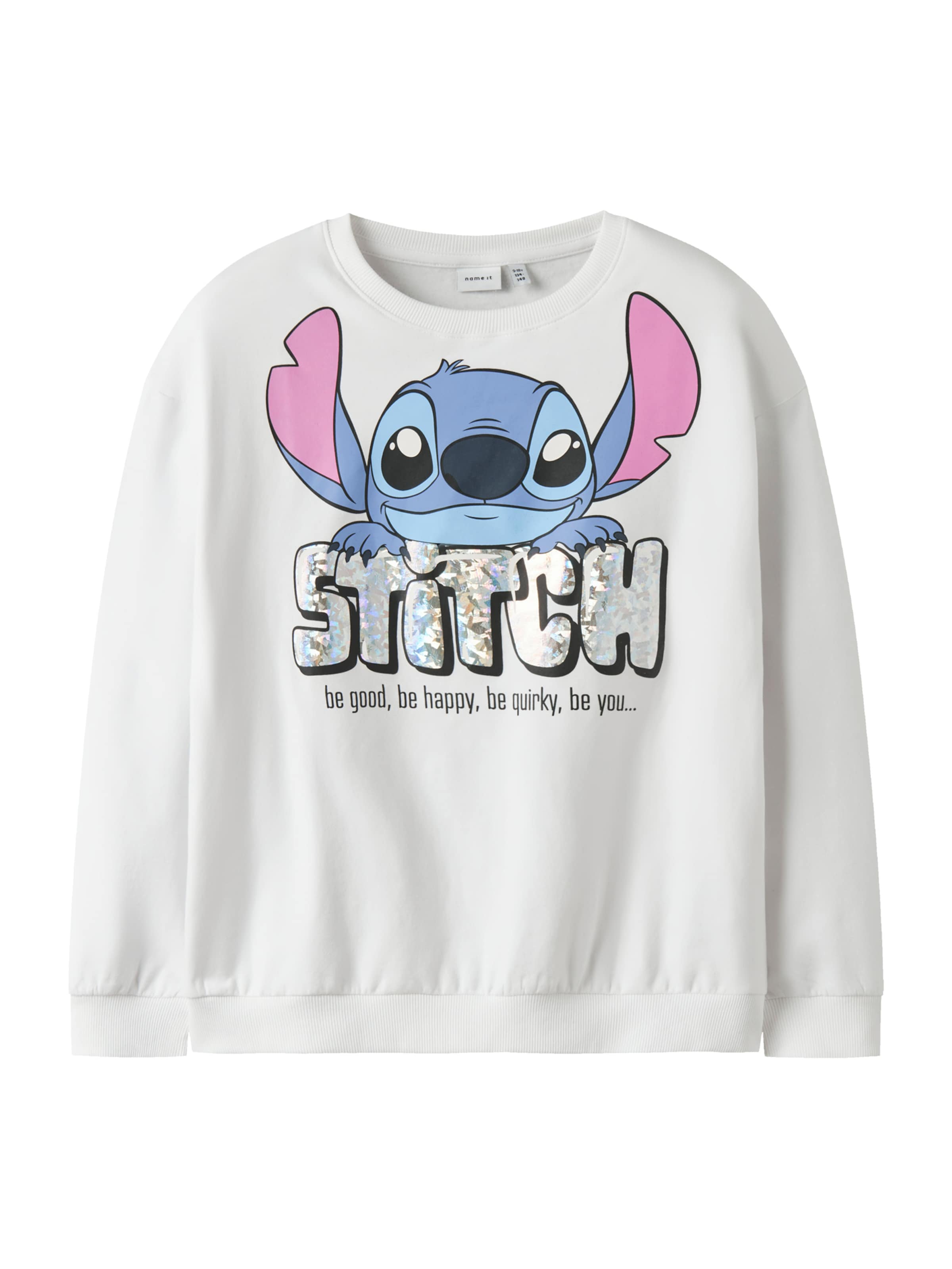 NAME IT Sweatshirt 'NKFFORDI STITCH' in Weiß: Vorderseite
