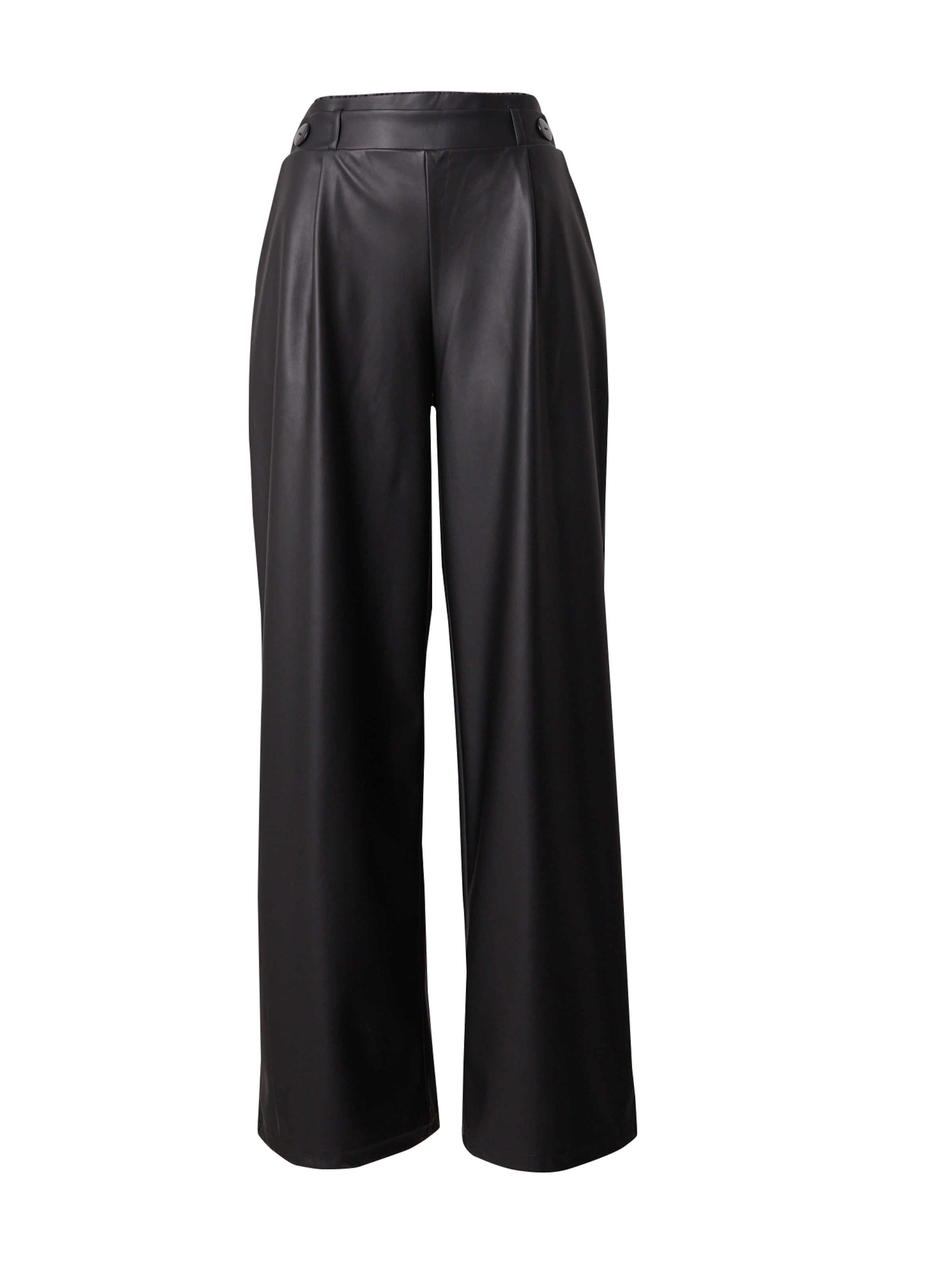 JDY Regular Pleat-Front Pants 'JDYSoya Geggo' in Black: front