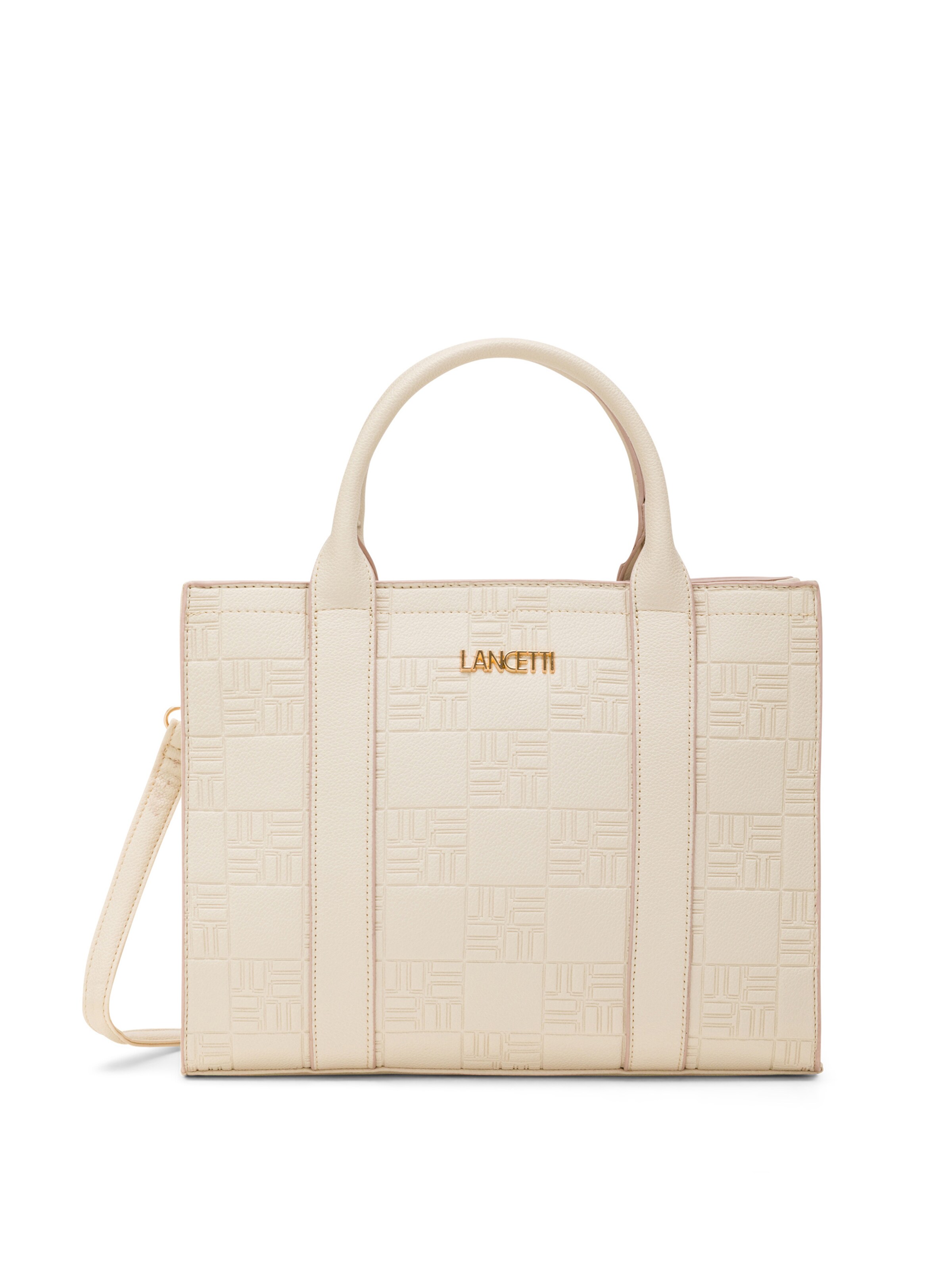 Borsa a mano 'Geniver 1' di Lancetti in beige: frontale