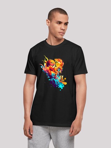 T-Shirt 'Basketball Sports Collection - Abstract player' F4NT4STIC en noir : devant