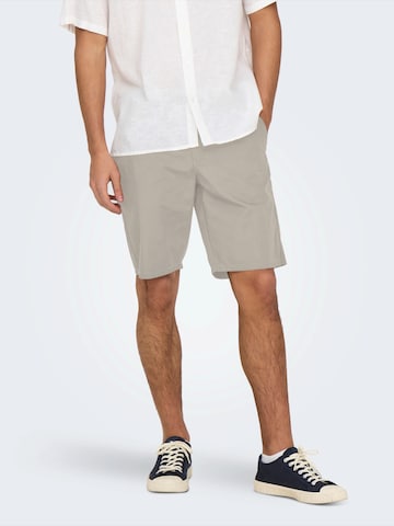 Regular Pantalon chino 'ONSKAL' Only & Sons en gris : devant