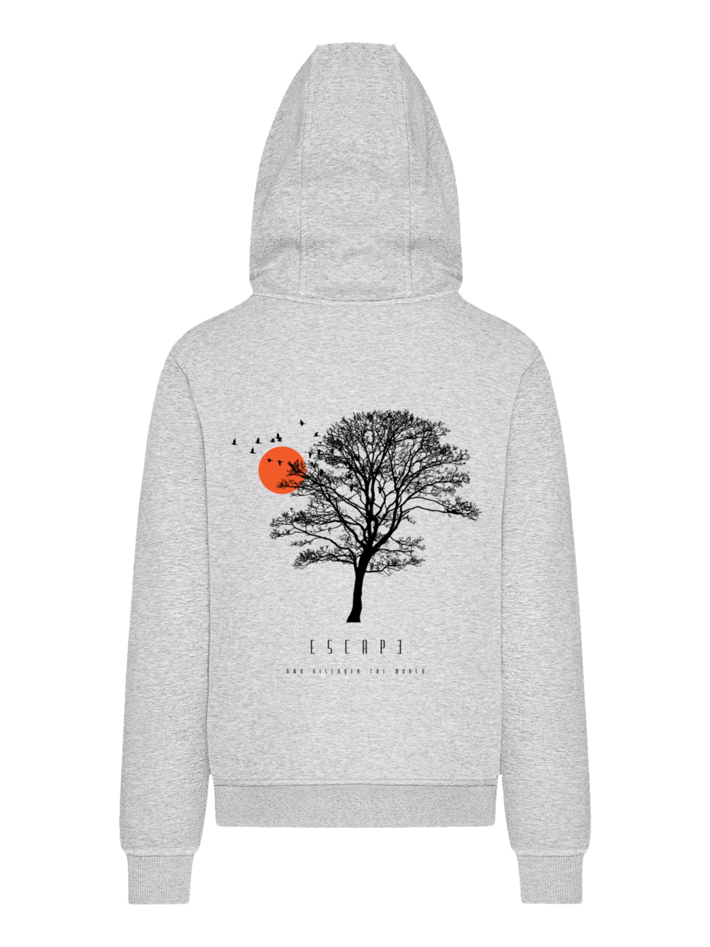 F4NT4STIC Sweater 'Escape Discover The World Tree Birds' in Grey