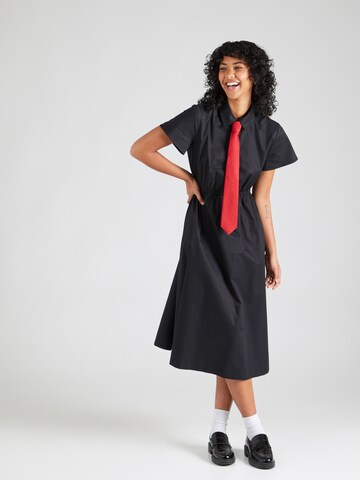 UNITED COLORS OF BENETTON Košeľové šaty - Čierna: predná strana