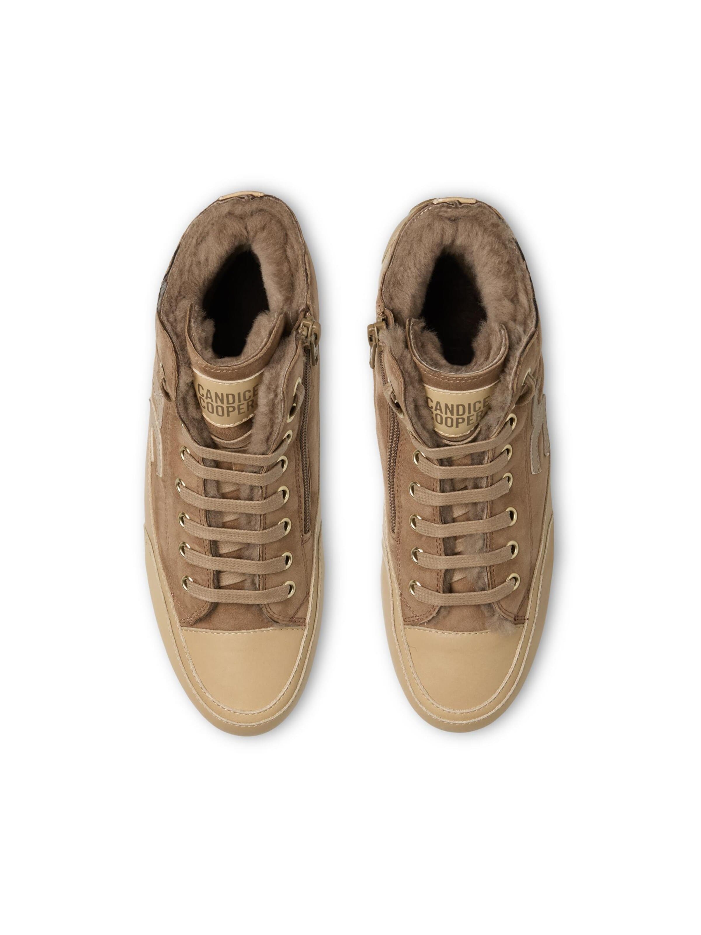 Candice Cooper Sneakers hoog 'PLUS FUR CC' in Beige