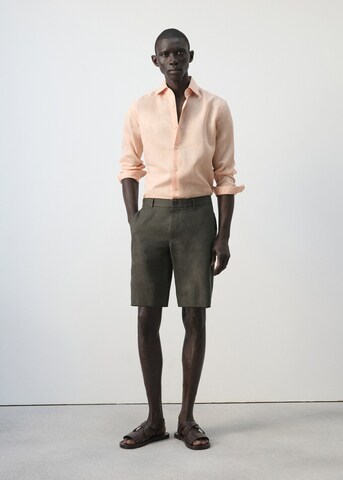 MANGO MAN Slim fit Pants 'Carp' in Brown