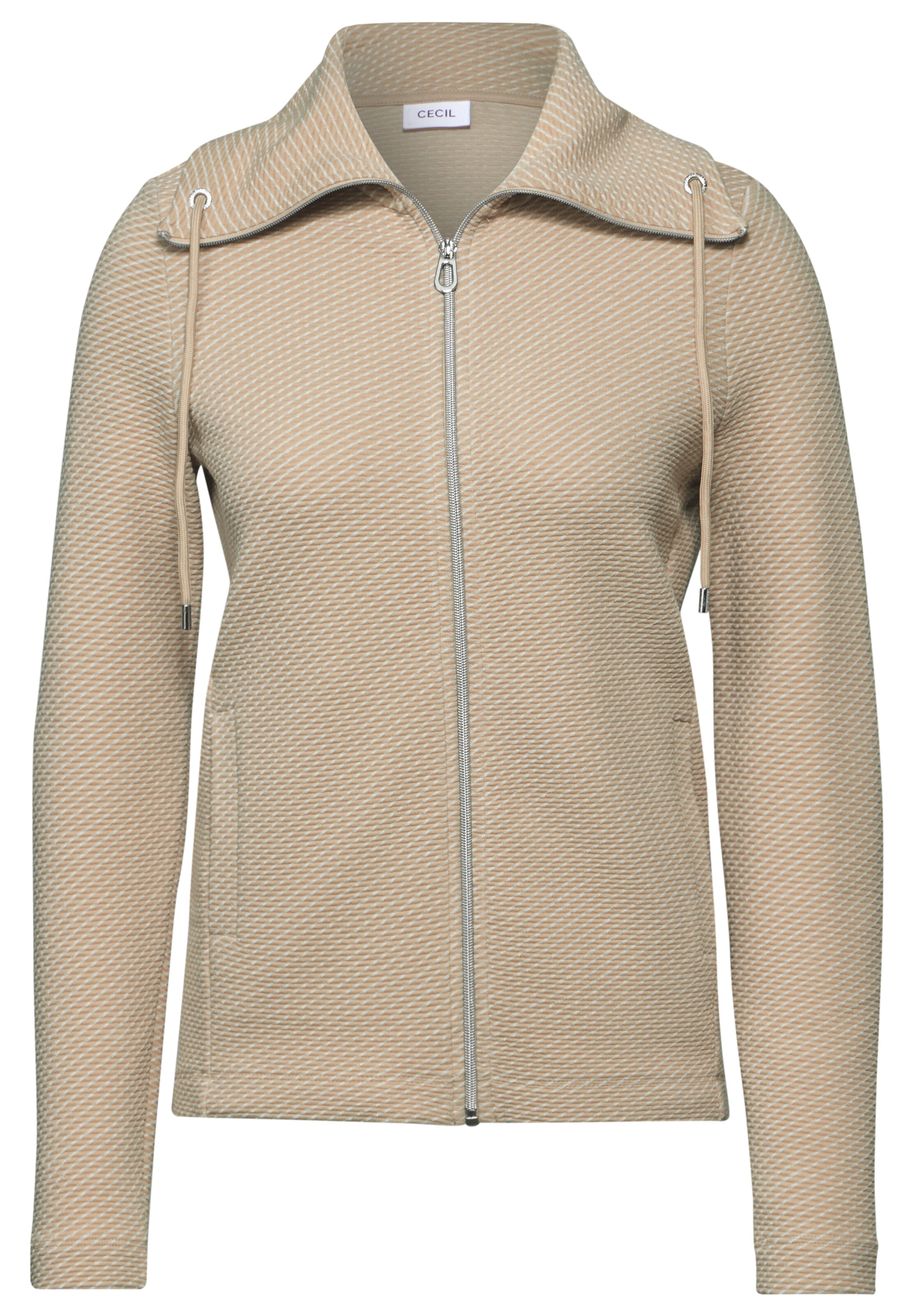 CECIL Sweatjacke in Beige: Vorderseite