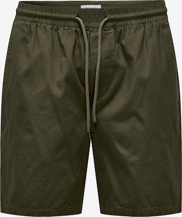Pantaloni 'Tel' di Only & Sons in verde: frontale