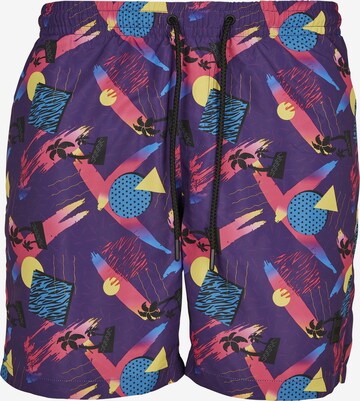 Urban Classics Board Shorts in Purple: front