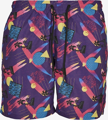 Urban Classics Board Shorts in Purple: front