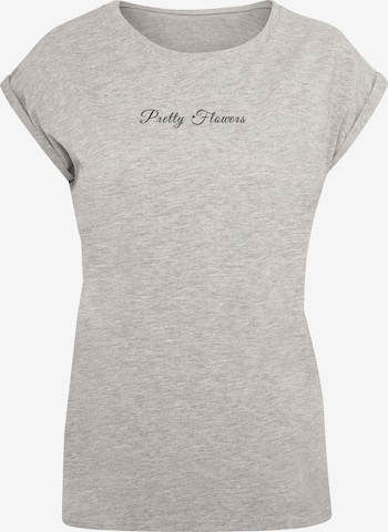 Merchcode T-Shirt 'Pretty Flowers' in Grau: predná strana