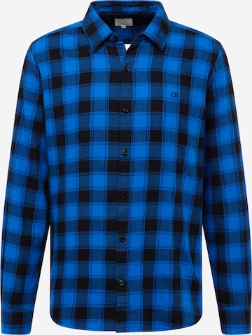 QS Slim fit Button Up Shirt in Blue: front