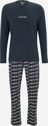 Pijama lungă de la Calvin Klein Underwear pe albastru: față