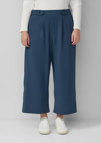 QS Wide leg Broek in Blauw: voorkant
