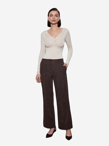 Wide Leg Pantalon Dilvin en marron