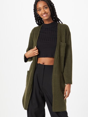 Cartoon Knit Cardigan in Green: front