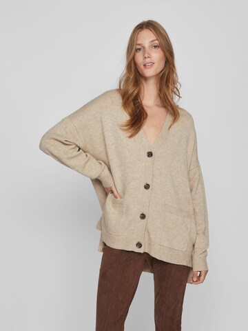 VILA Gebreid vest 'Ril' in Beige: voorkant