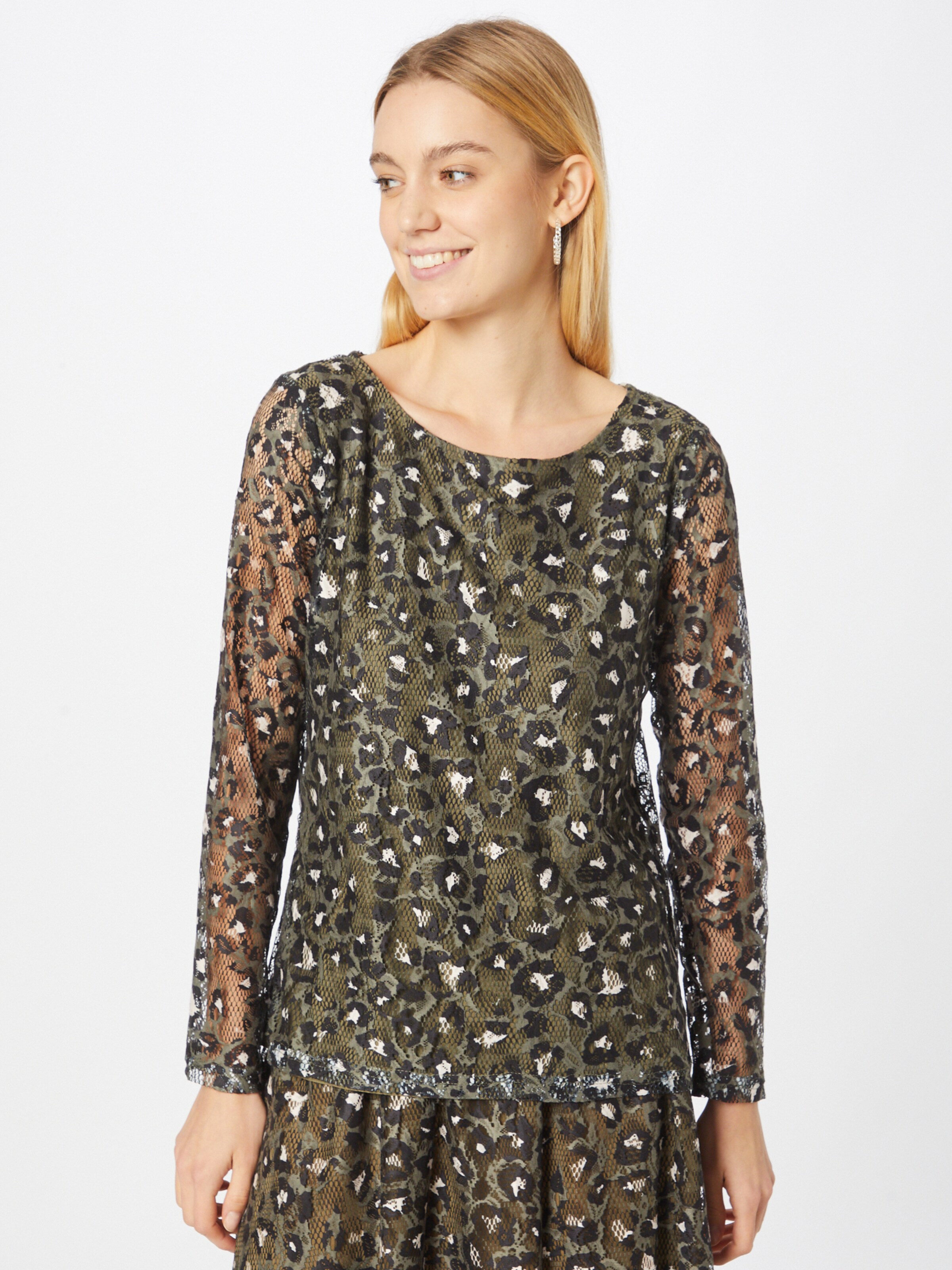 Frauen Shirts & Tops MORE & MORE Shirt 'Lace' in Oliv - ID31502 Frauen Shirts & Tops MORE & MORE Shirt 'Lace' in Oliv - ID31502