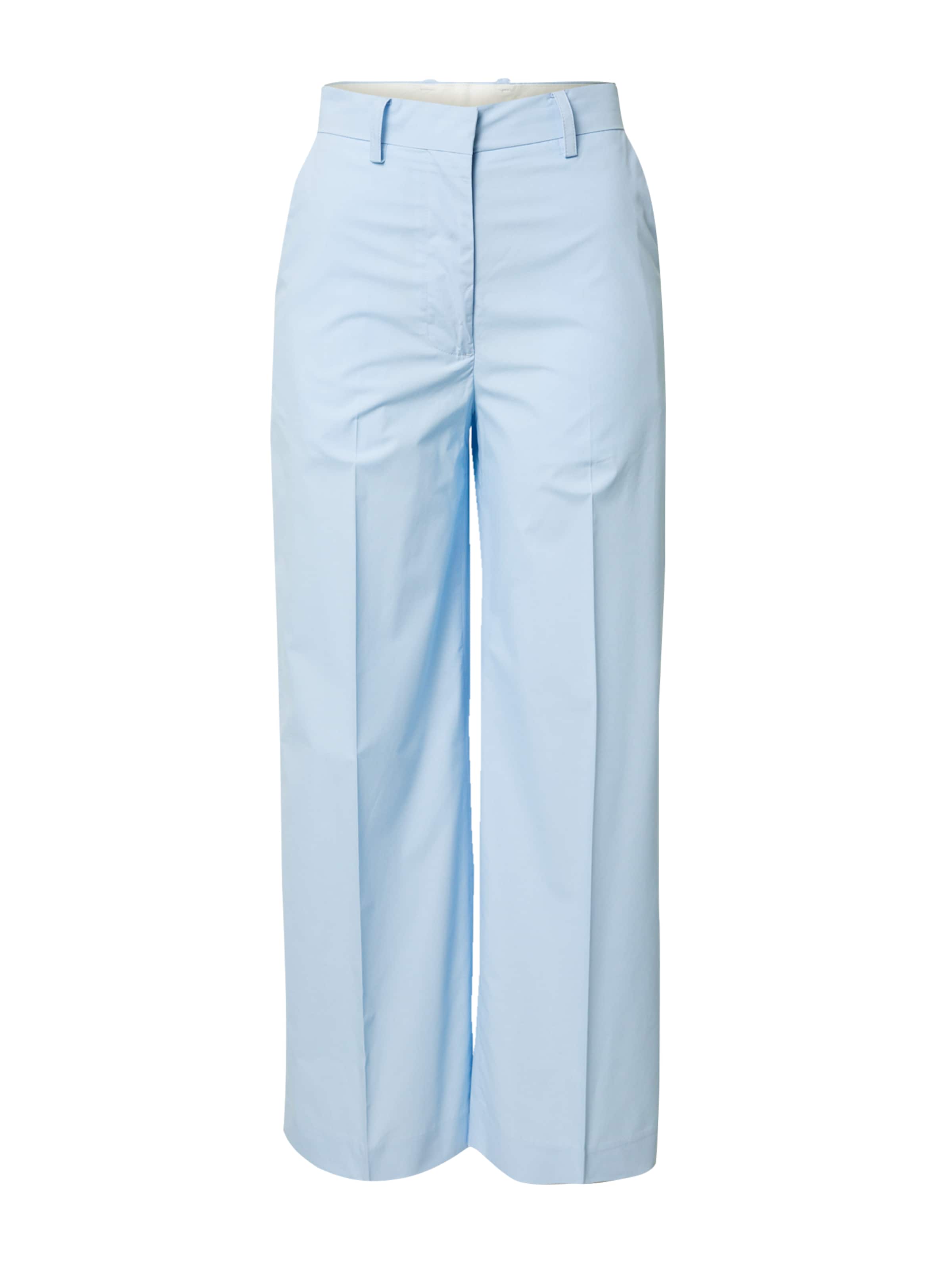 Stefanel Regular Trousers with creases in Blue: front