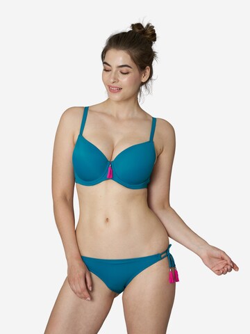 SugarShape T-shirt Bikini Top 'Formentera' in Blue