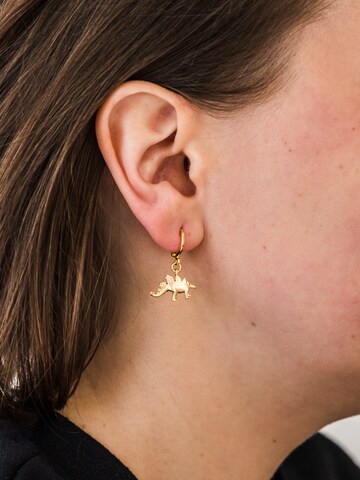 Boucles d'oreilles 'Triceratops' Fräulein Wunder en or : devant