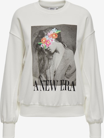 Sweat-shirt 'HANNA' Only Petite en blanc : devant