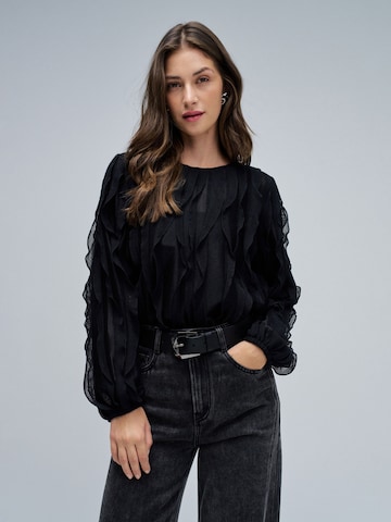 Chemisier Salsa Jeans en noir : devant