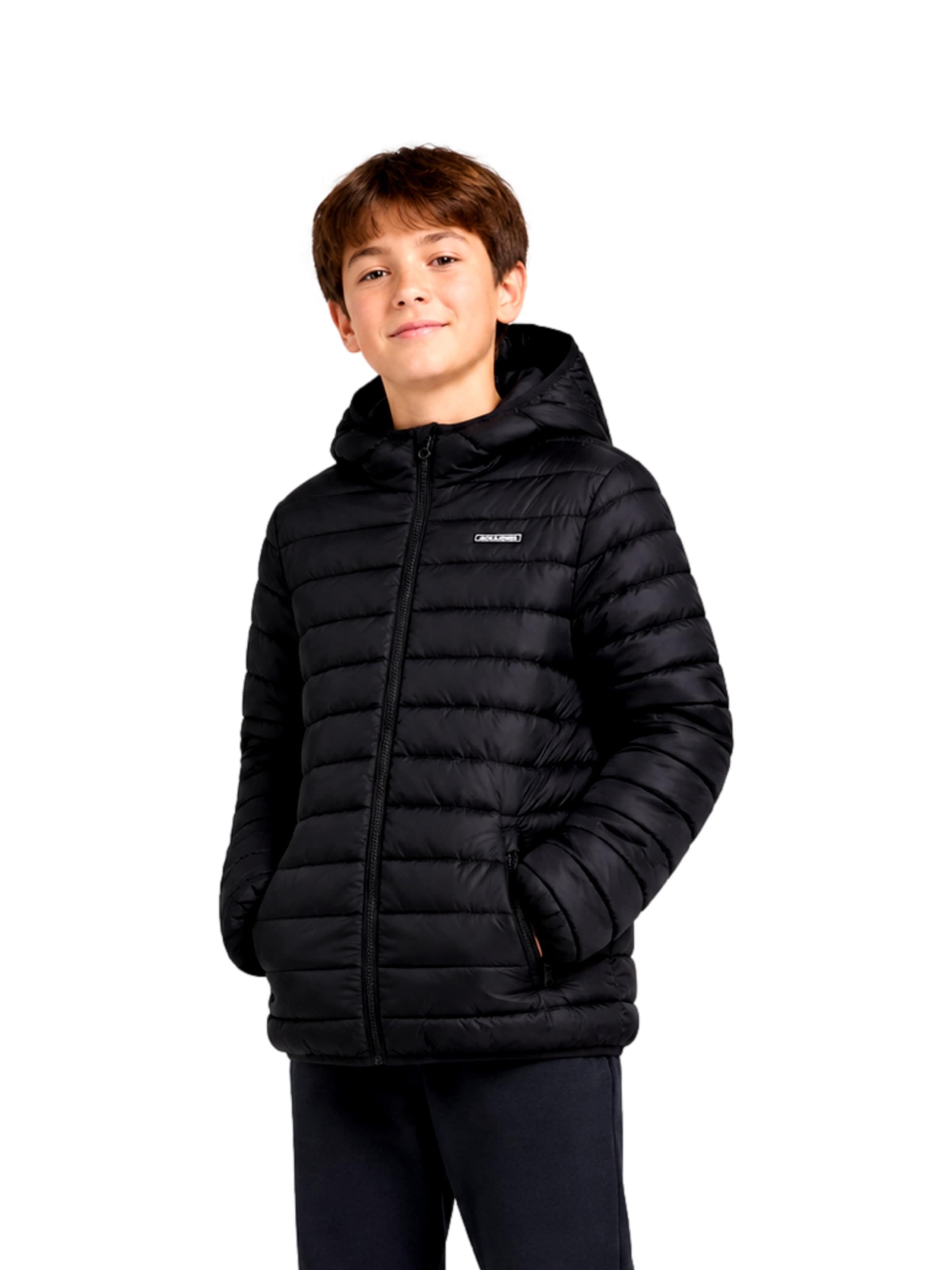 Jack & Jones JuniorPrijelazna jakna 'JJELVIS' - crna boja: prednji dio
