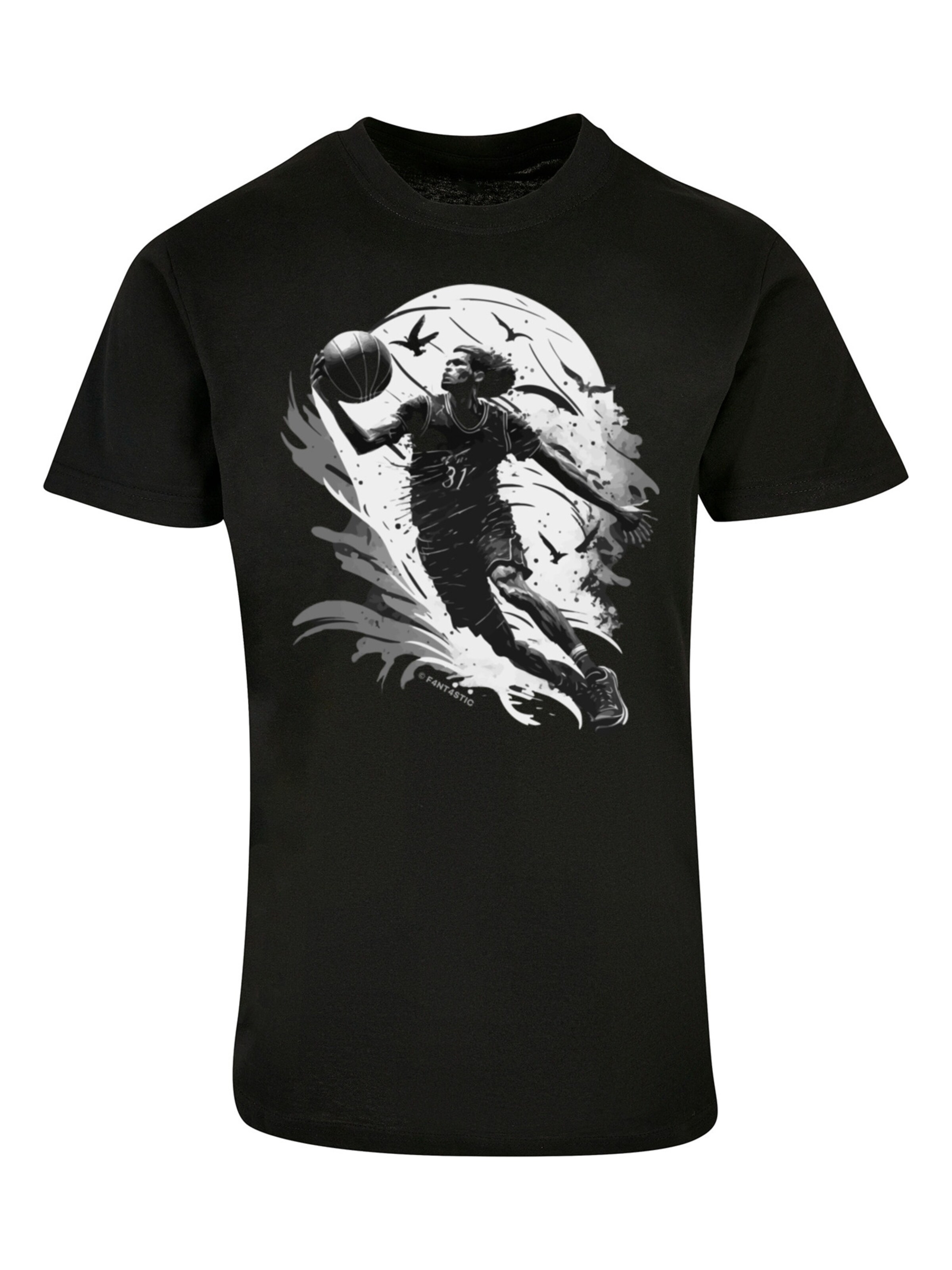 T-Shirt 'Basketball Spieler' F4NT4STIC en noir : devant