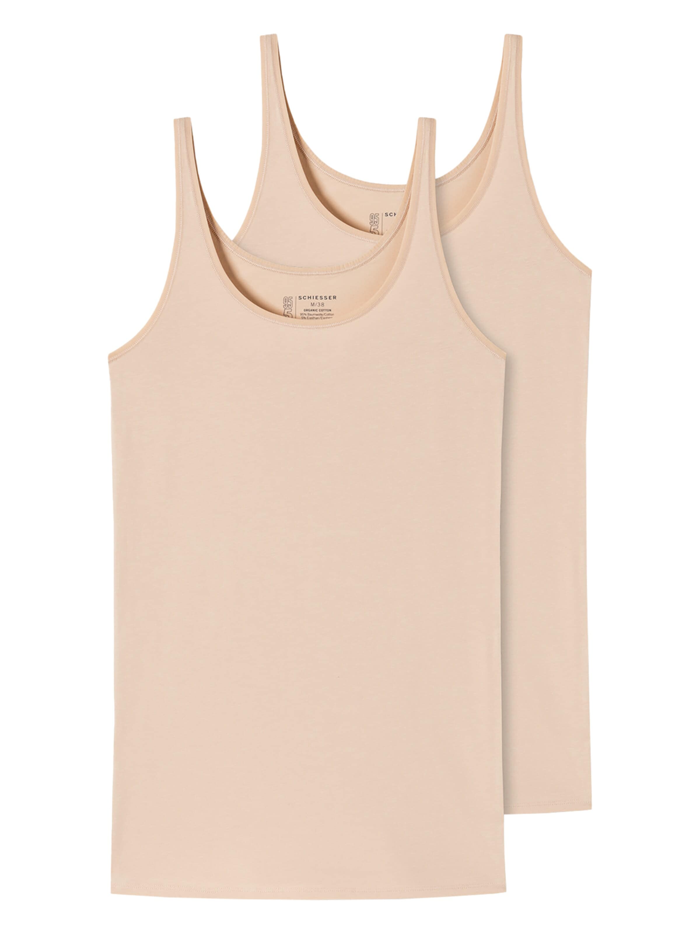 SCHIESSER Undershirt '2er Pack Trägertop 95/5 Cotton' in Beige: front