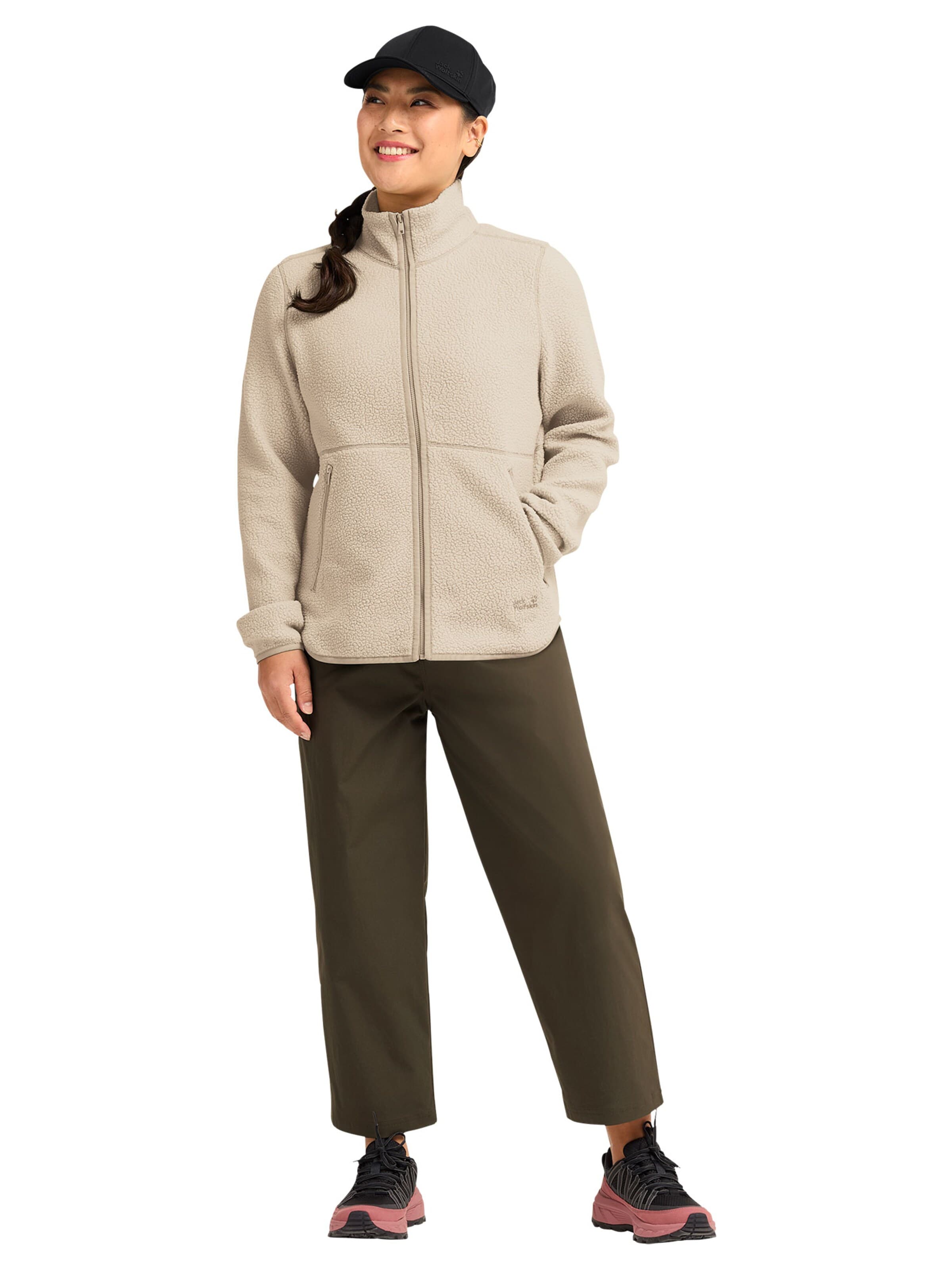 JACK WOLFSKIN Fleecejacke 'Lite Curl Full-Zip'‌‌‌‌‌‌ in Beige