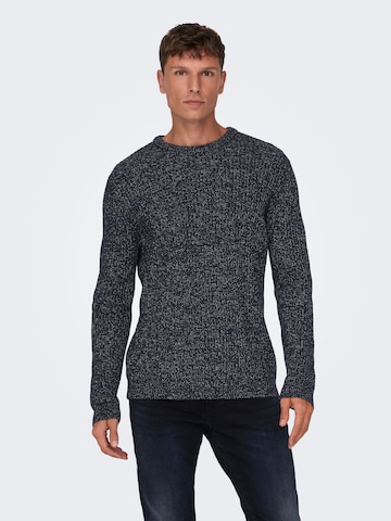 Only & Sons Sweater 'MALAKI' in Blue: front