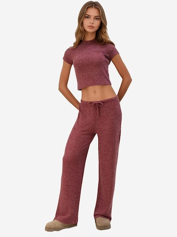 Hiccup - Perna larga Calças em vermelho