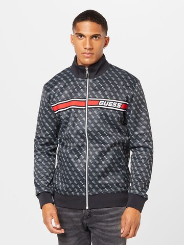 GUESS - Sudadera con cremallera deportiva 'KORBIN' en negro: frente