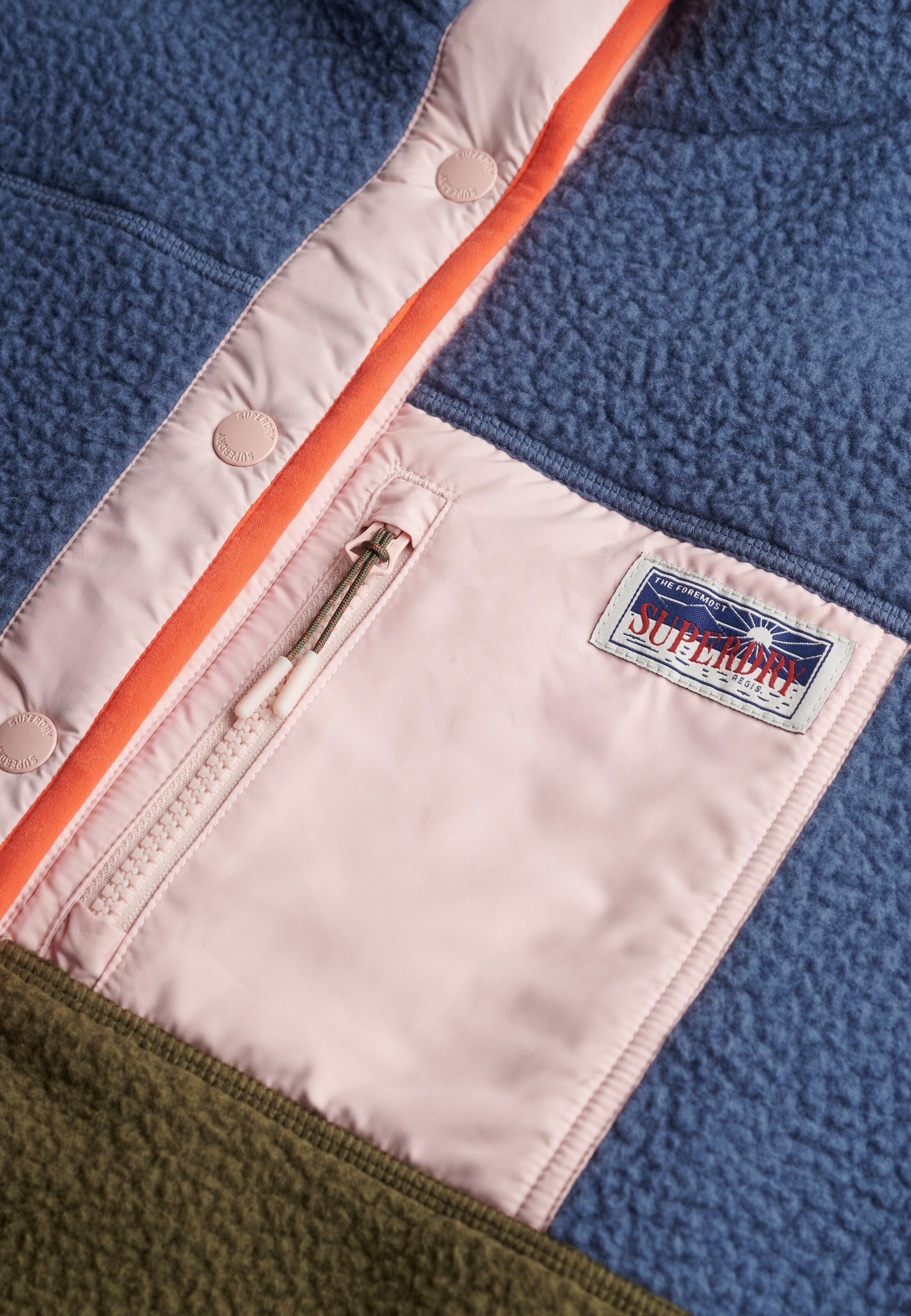 Superdry & Co Fleece jas in Blauw