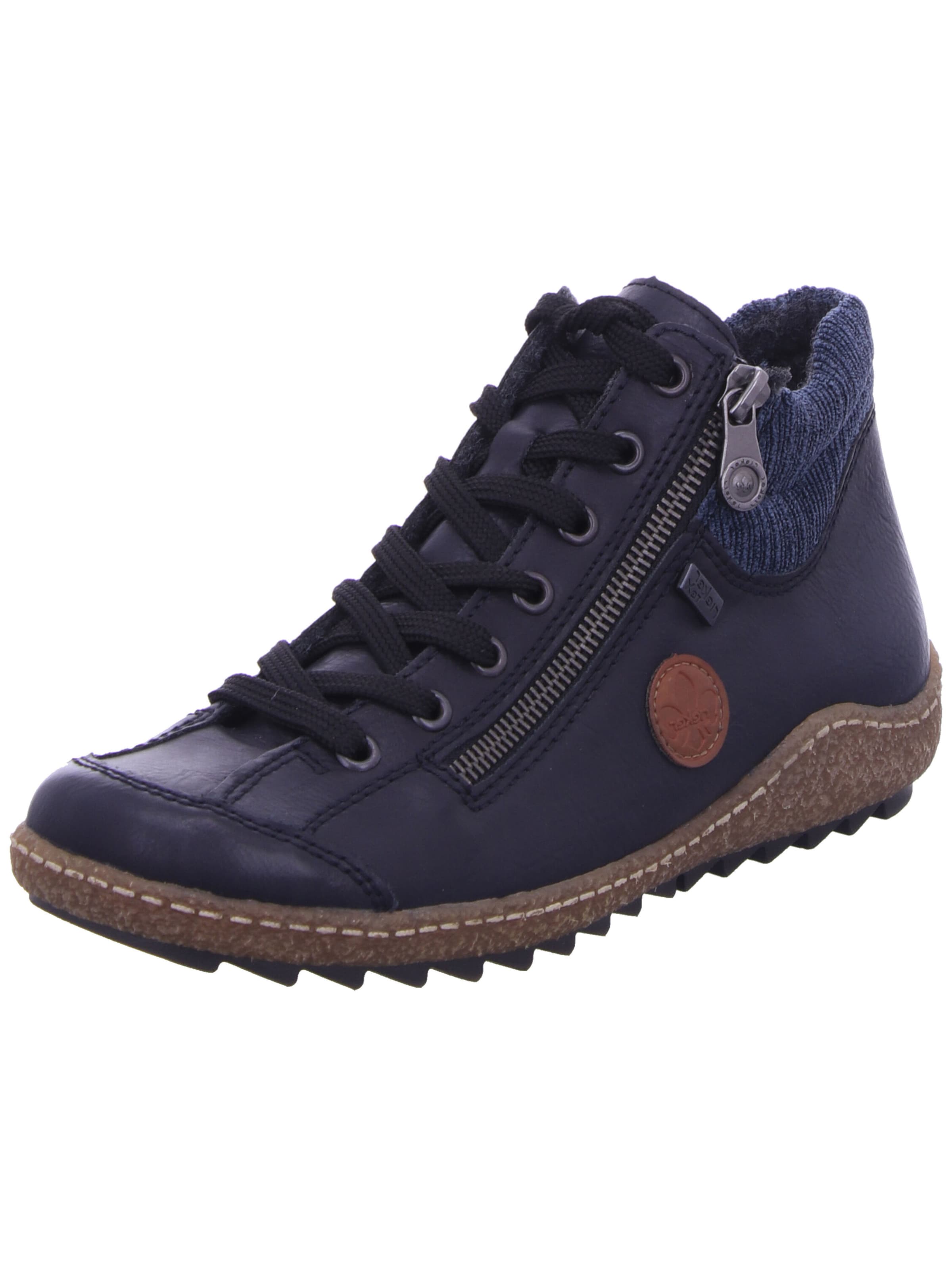 Rieker Lace-Up Ankle Boots in Blue: front