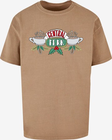 ABSOLUTE CULT T-Shirt 'Friends - Festive Central Perk' in Beige: predná strana