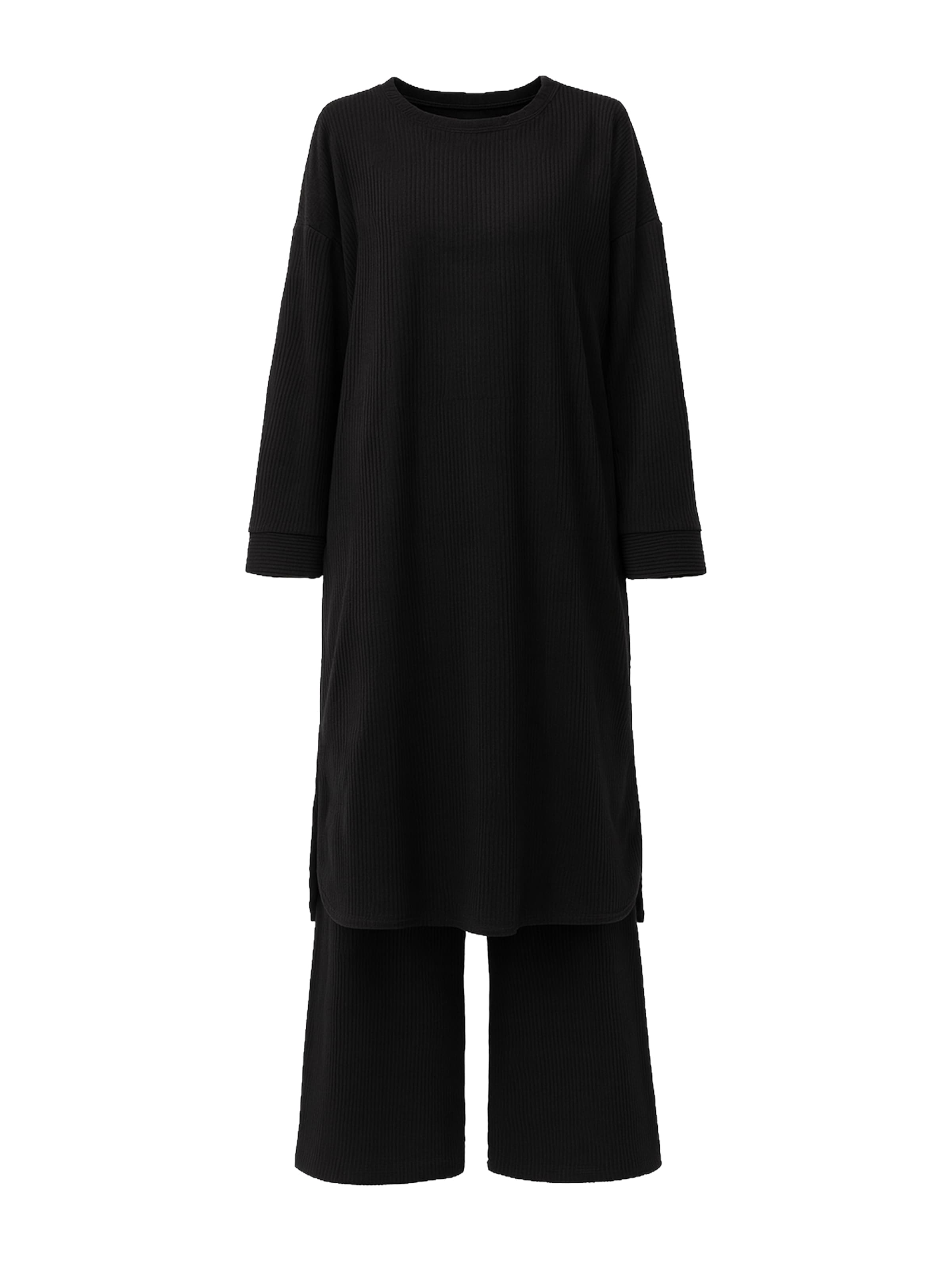 Elara Hausanzug in Schwarz: Vorderseite