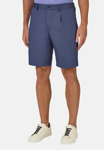 Boggi Milano Regular Trousers with creases in Blue: front