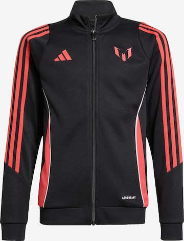ADIDAS PERFORMANCE - Sudadera con cremallera deportiva 'Messi' en negro: frente