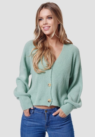 Decay Knit Cardigan in Green: front