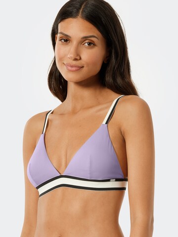 SCHIESSER Triangle Bikini Top 'Aqua Californian Dream' in Purple: front