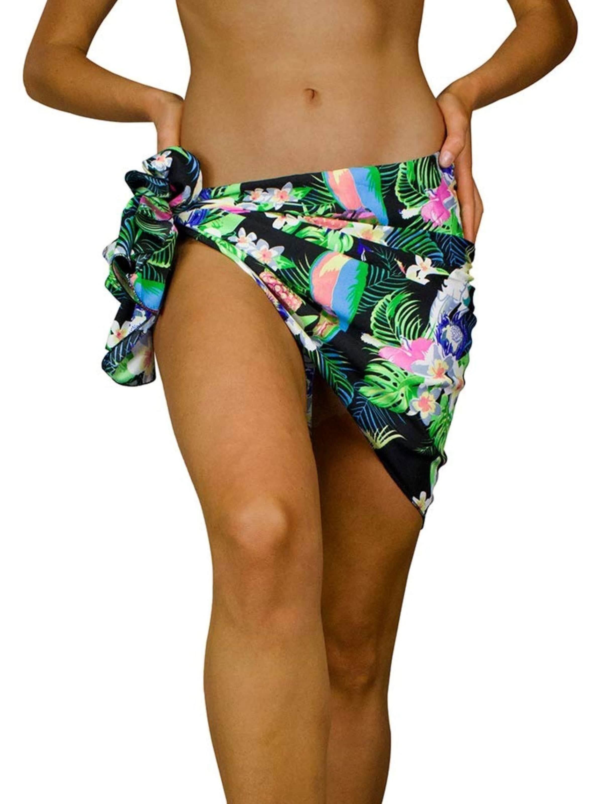 King Kameha Scarf 'Parrot Cockatoo' in Black: front