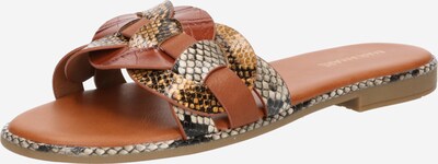 MARIAMARE Mule 'MIRTA' en marron / noir / blanc, Vue avec produit