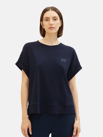 Sweat-shirt TOM TAILOR en bleu : devant